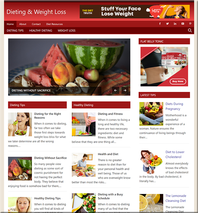 dieting weight loss turnkey website