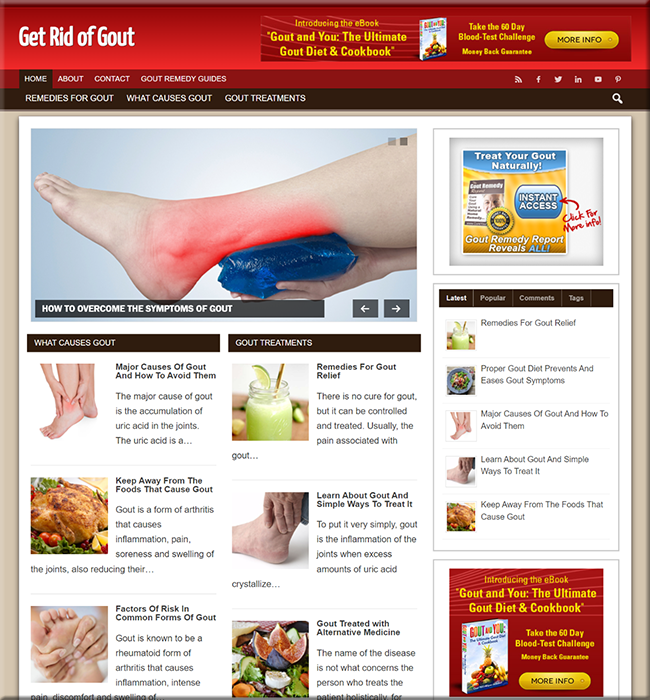 gout remedy turnkey website