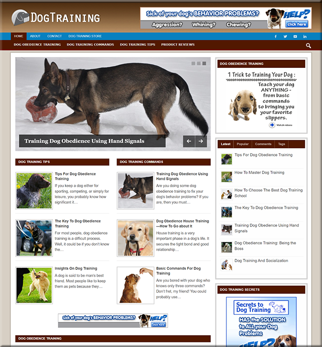 dog training techniques turnkey website