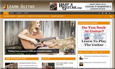 Learn to Play Guitar Premade Turnkey Website