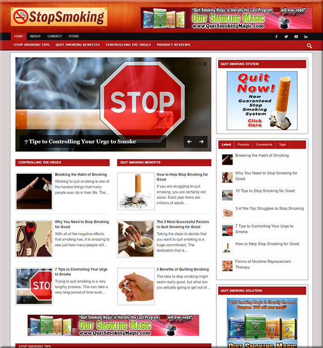 stop smoking turnkey website