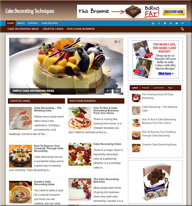 cake decorating turnkey website