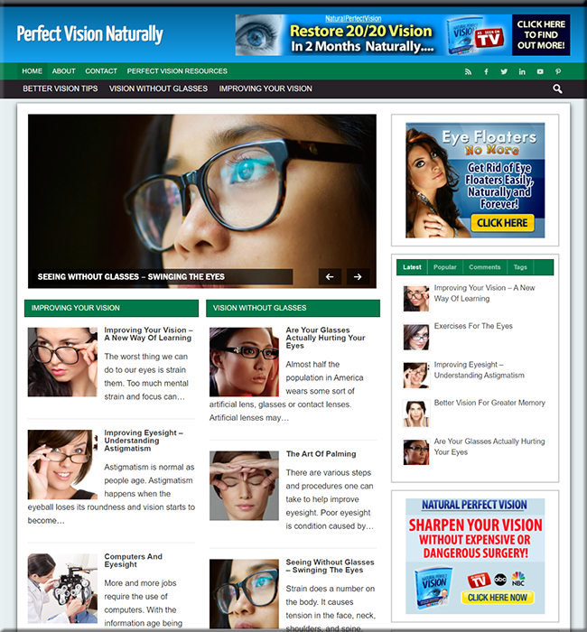 natural vision improvement turnkey website