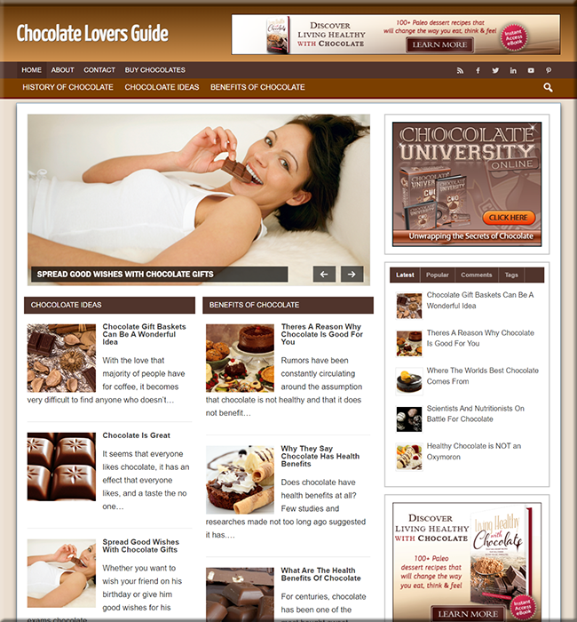 yummy chocolate turnkey website
