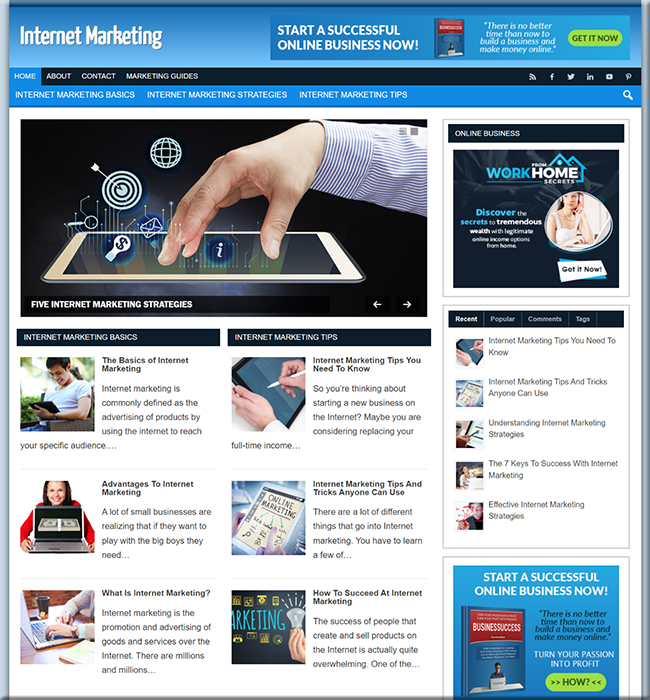 internet marketing tips turnkey website