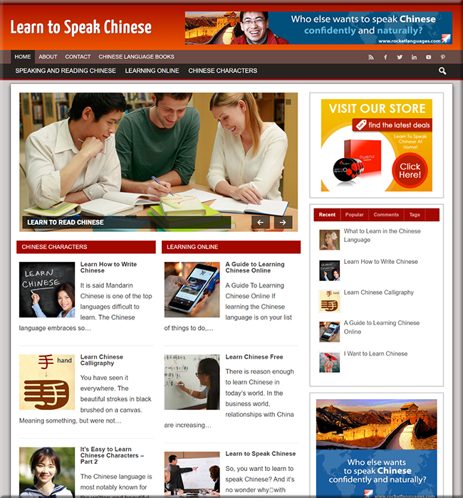 learn chinese turnkey website
