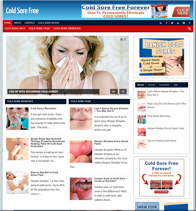 cold sores turnkey website