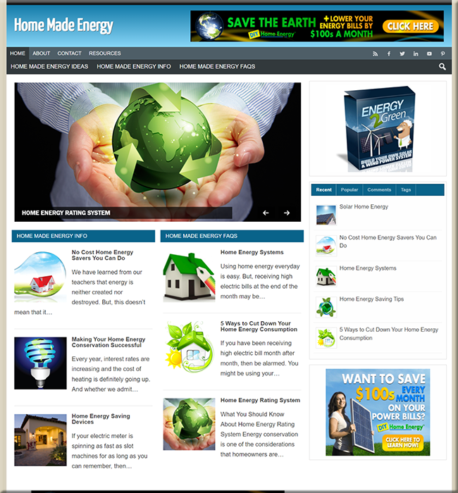 home made energy turnkey website