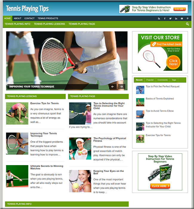 play tennis turnkey website