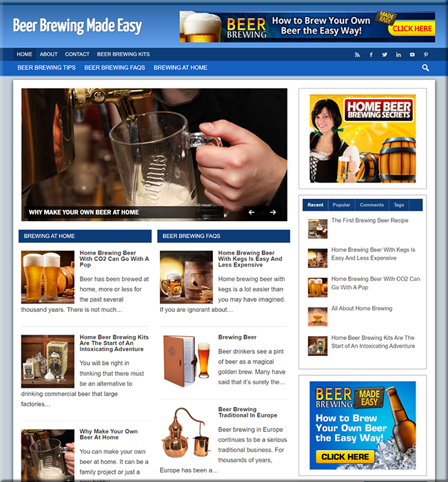 beer brewing turnkey website