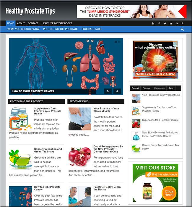 healthy prostate turnkey website