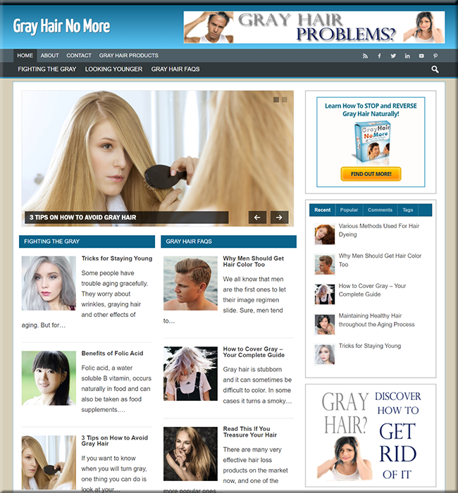 gray hair no more turnkey website
